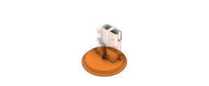 CAD rendering of the security puzzle internal structure for the Secret of Pamola at-home escape room, featuring an orange detachable lid, custom designed by OrangeCube3D.